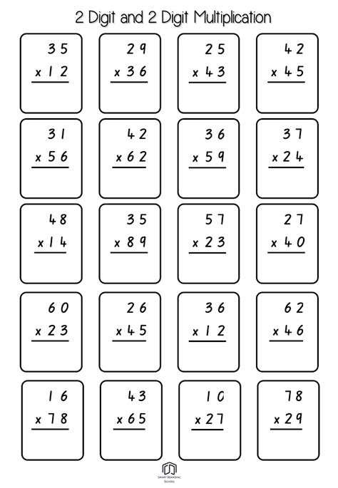 2 Digit By 2 Digit Multiplication Worksheets Printable