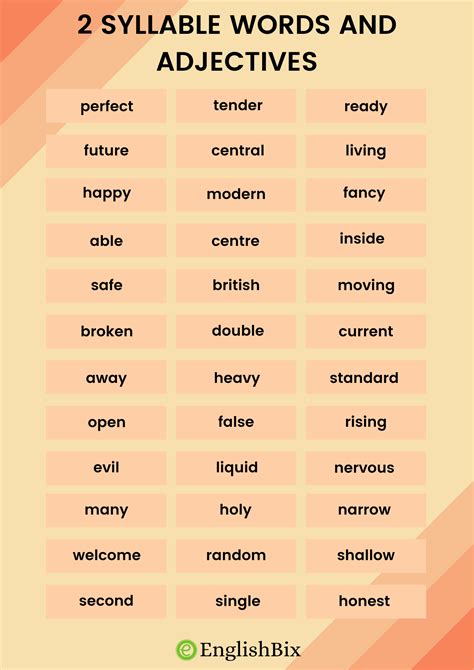 2 syllable words examples with answers
