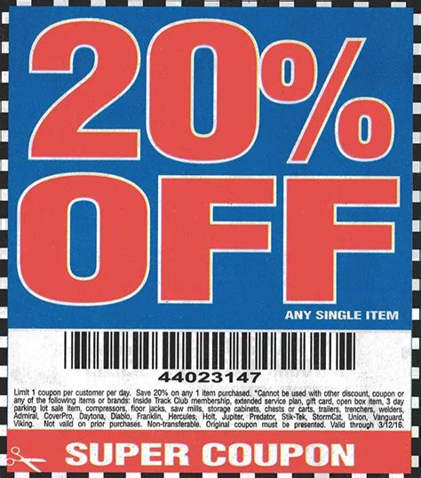 20 Off Harbor Freight Printable Coupon