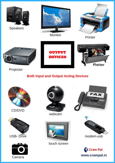 20 examples of output devices and their functions