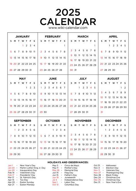2015 Printable Calendar With Holidays One Page