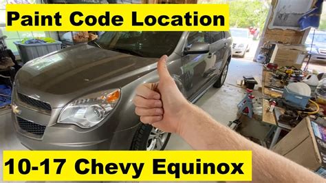 2015 chevy equinox paint code location