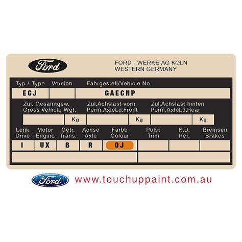 2016 ford ranger black paint code