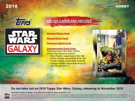 2018 Topps Star Wars Galaxy Based Cards Printable