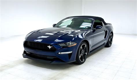 A modified 2019 Ford Mustang showcasing custom wheels and a lowered stance