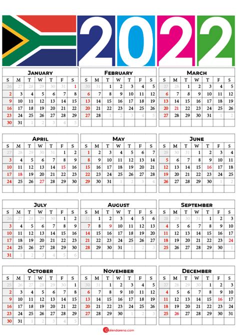 Calendar South Africa