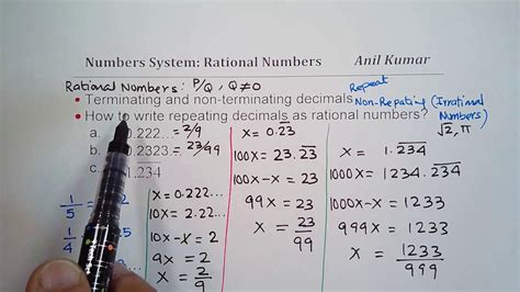 23 write any two examples of non terminating non repeating decimal expansion