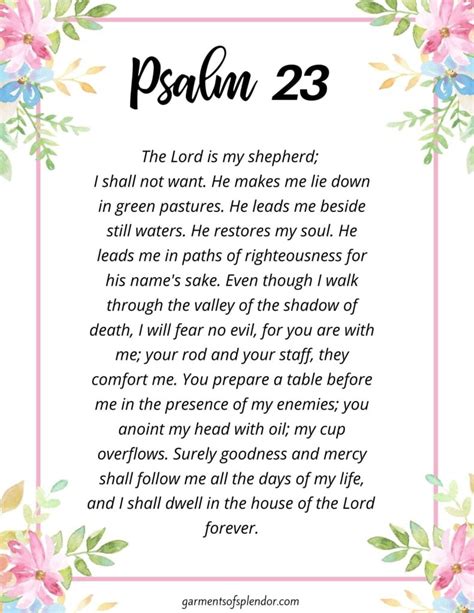 23rd Psalm Printable