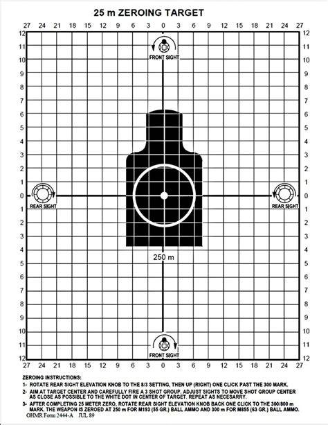 25 Yard Ar-15 Printable Sight In Target