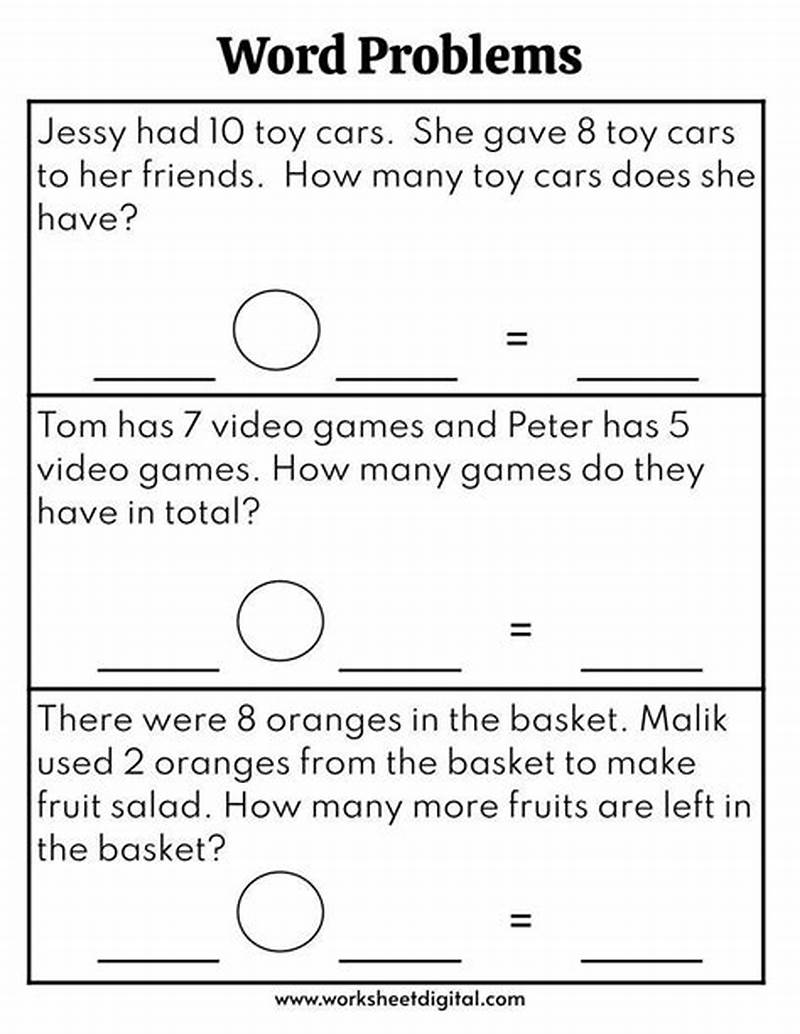 2nd Grade Math Word Problems Printable