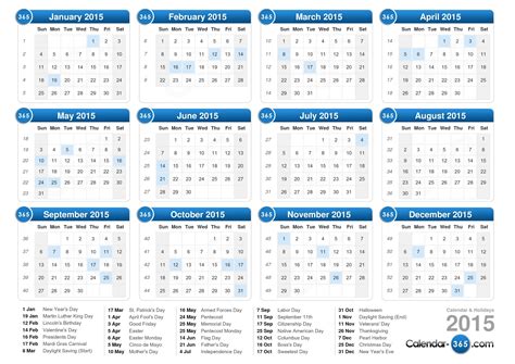 3 Year Calendar Printable 2015 To 2017