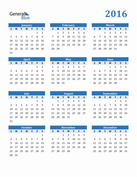 3 Year Calendar Printable 2016 To 2018