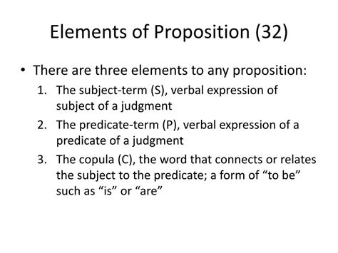 3 elements of proposition in logic