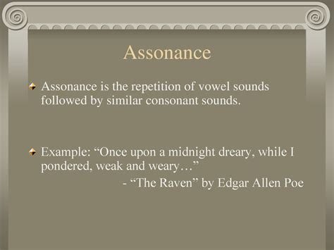3 examples of assonance in the raven