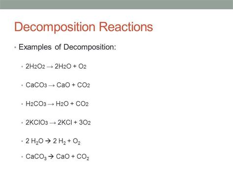 3 examples of decomposition reaction class 10