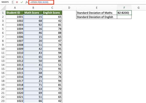 3 standard deviation calculation in excel