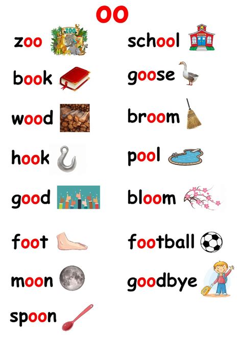 3 syllable words with oo