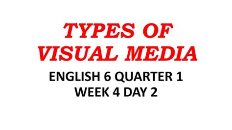 3 types of visual media and examples