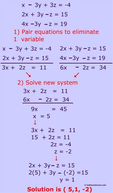 3 variable equation solver with steps online