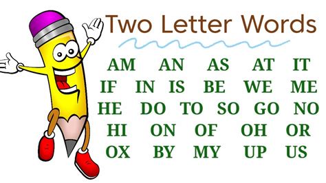 30 examples of two letter words