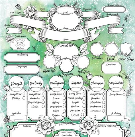 35 Character Sheet Printable
