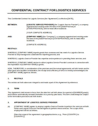 3pl Agreement Template