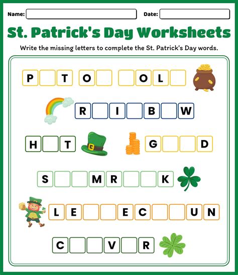 3rd Grade Free Printable St Patrick's Day Worksheets