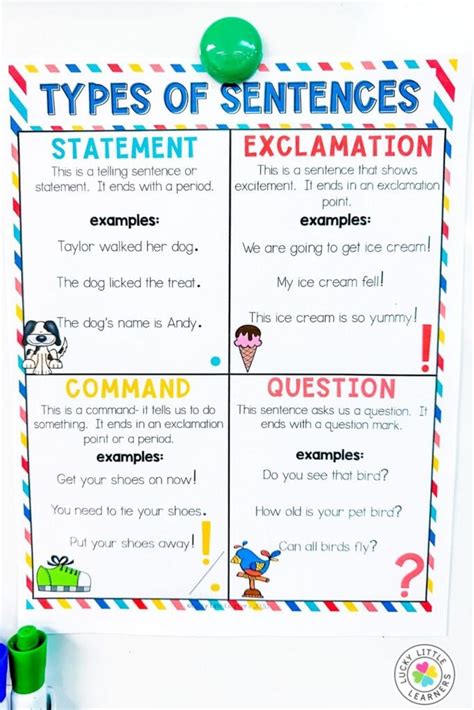 4 kinds of sentences with examples and answers