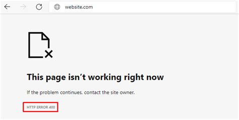 400 http code error