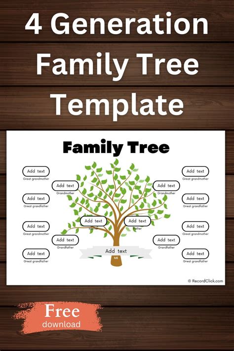 4th Generation Family Tree Template