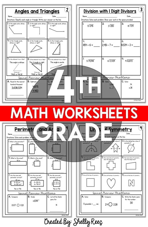 4th Grade Math Worksheets Free Printable