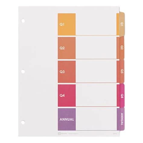 5 Tab Divider Template