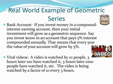 5 example of finite geometric sequence in real life