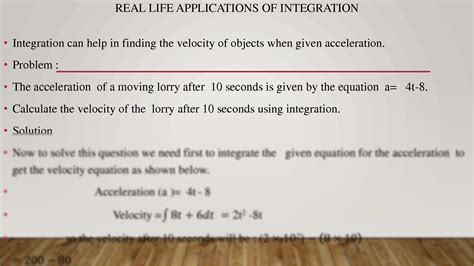 5 example of real life situation/ application of integration