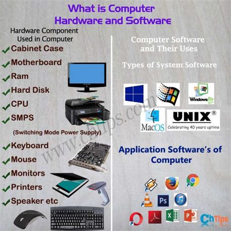 5 examples of hardware and software