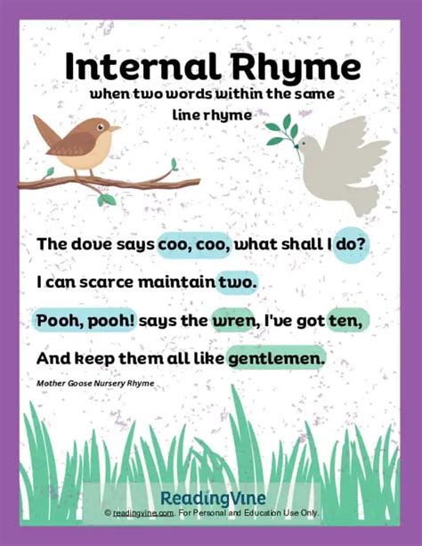 5 examples of internal rhyme
