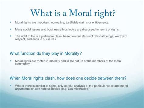5 examples of moral rights