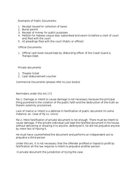 5 examples of public documents