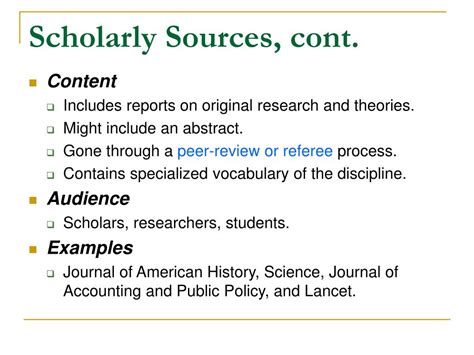 5 examples of scholarly sources
