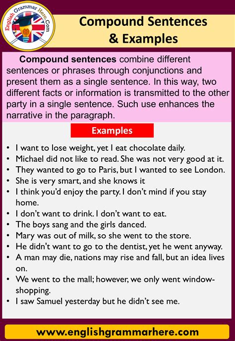 5 examples of simple and compound sentences