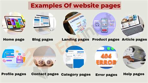 5 examples of webpages