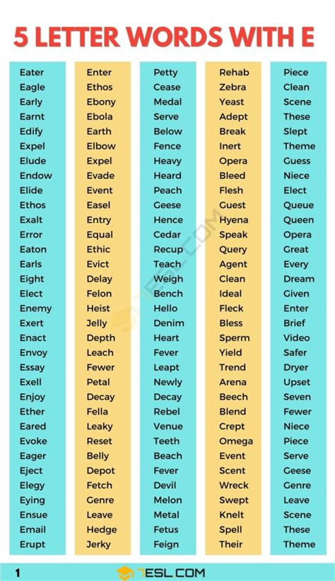 5 letter words with d and e in any order