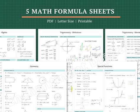 5 math formulas