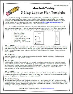 5 steps of lesson plan