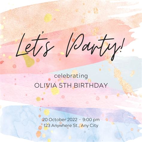 5.5 X 5.5 Printable Invitations