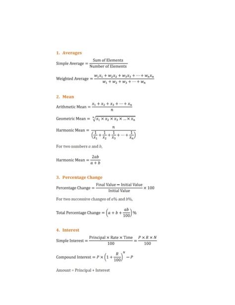 50 formulas of maths