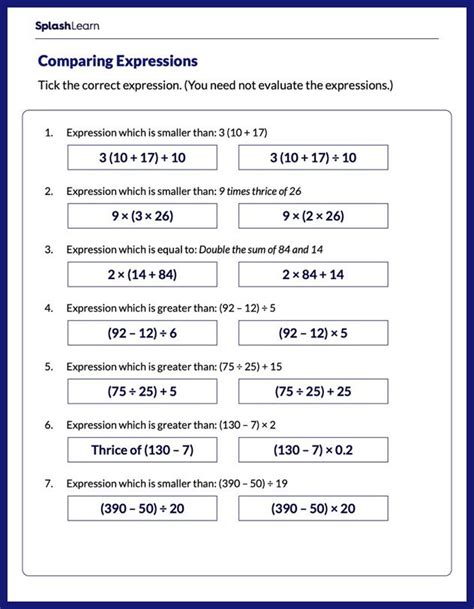 5th grade expressions math