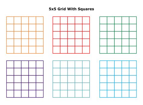 5x5 Grid Printable