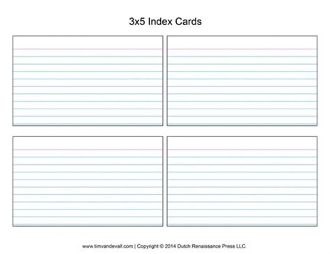 5x7 Index Card Template