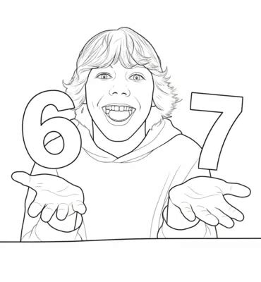6 7 Coloring Page Printable